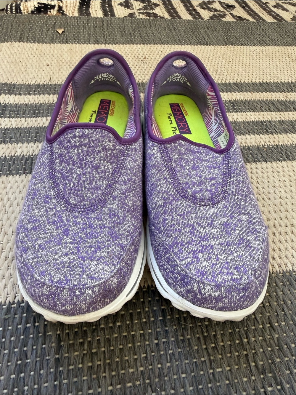 Skechers Resalyte Go Walk Women’s Slip-On Memory Foam Flats in Purple